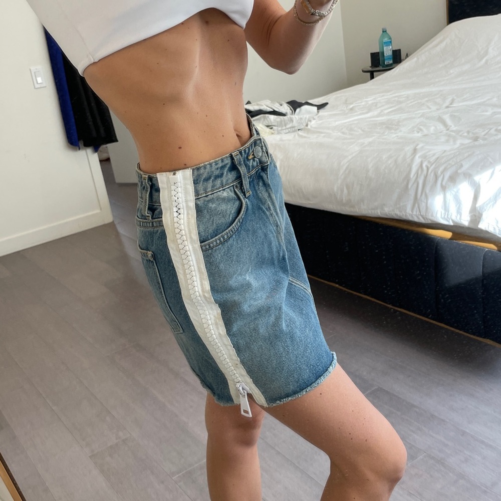 Caramar Colin Double Side Zip Denim Mini Skirt